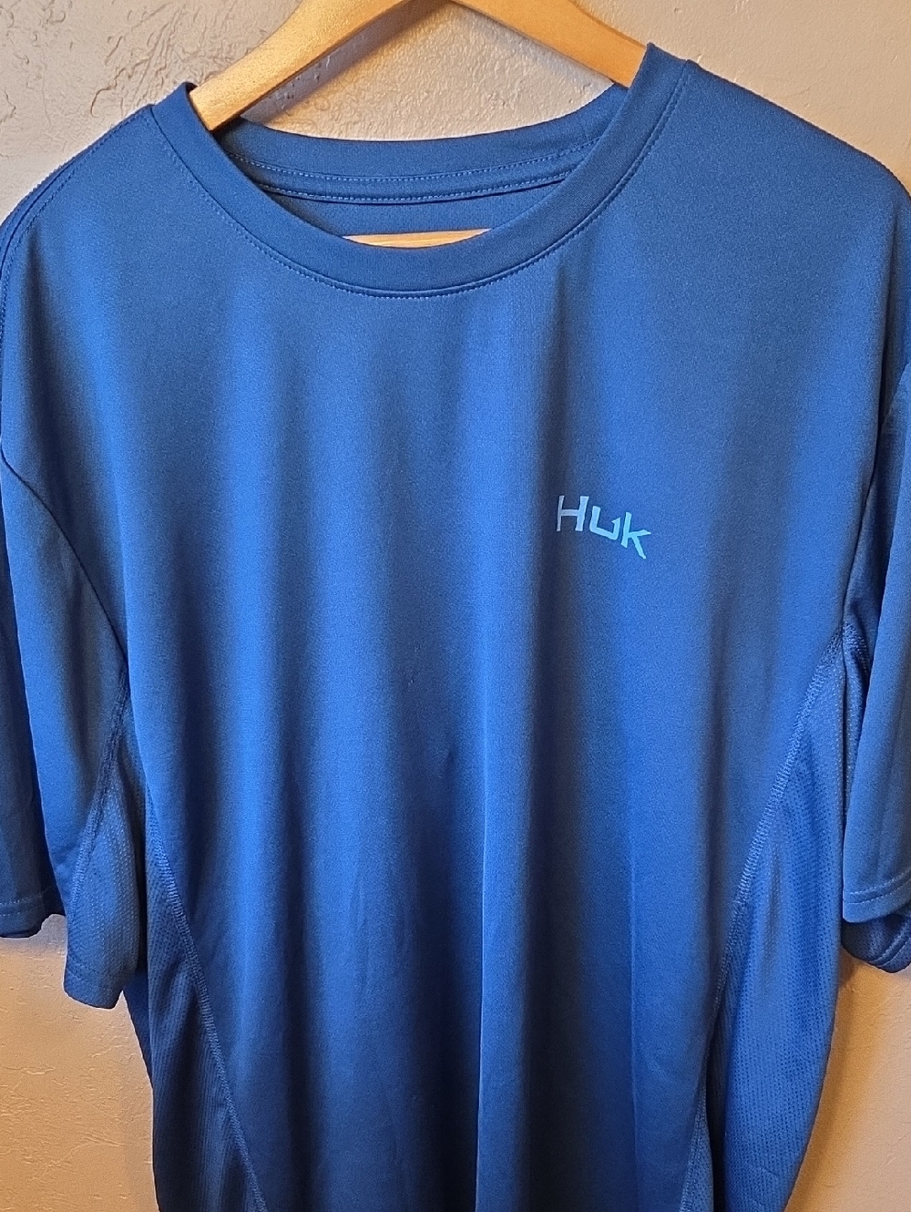 Huk Performance Fishing Shirt Blue Short Sleeve Athletic Tee Size XXL